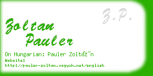 zoltan pauler business card